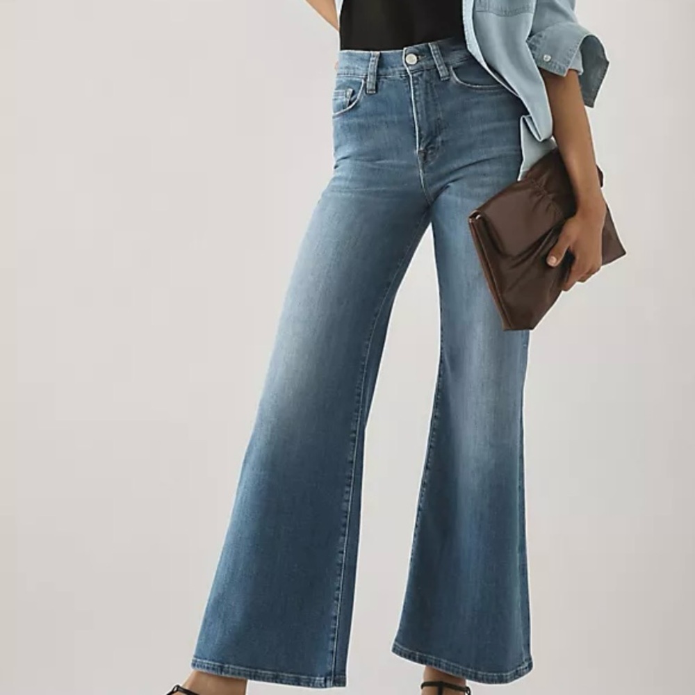 Frame Le Slim Palazzo Blue Wide-Leg Jeans size 25